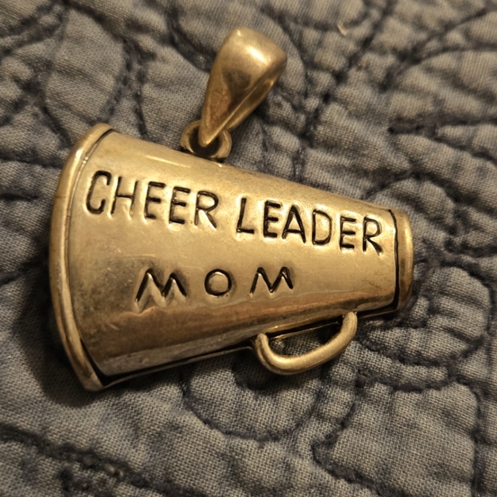 Silver Cheerleader Mom Pendant